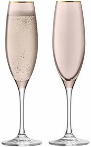 LSA International Sorbet系列 彩虹金边 玻璃冰沙香槟对杯 225ml*2支 prime到手约123.4元