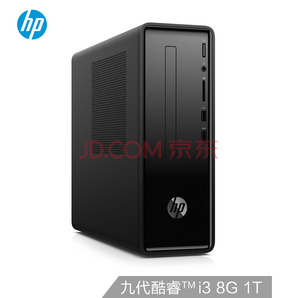 惠普（HP）小欧290 商务办公台式电脑主机（九代i3-9100 8G 1TB Win10 注册五年上门）黑色7L