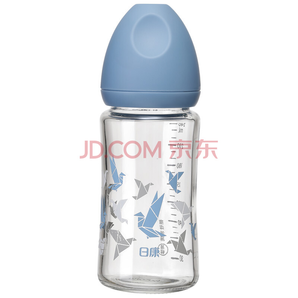 日康 玻璃奶瓶新生儿婴儿奶瓶 240ml （蓝）RK-3052