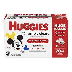 Huggies Simply Clean 无香型湿巾11袋，共 704 抽