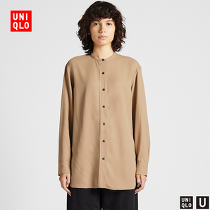 UNIQLO 优衣库 U系列 421077 女装 花式斜纹立领衬衫