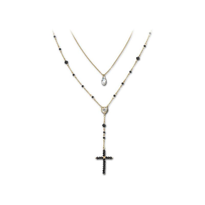SWAROVSKI 施华洛世奇 女士优雅黑色十字架项链