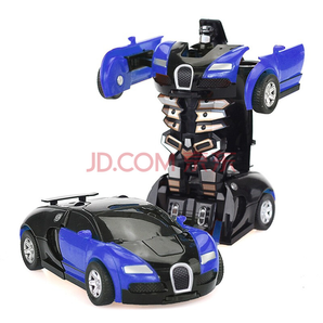 一键变形玩具金刚5 宝贝男孩惯性撞击PK汽车机器人变形车