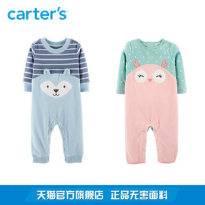  卡特 Carters A类标准 春秋款 宝宝抓绒长袖连体衣  