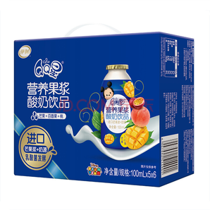 限上海：伊利 QQ星营养果浆酸奶饮品芒果百香果桃味100ml*30瓶/箱 30元