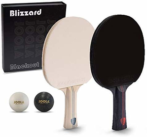 爆料有奖！JOOLA Blizzard & Blackout - 竞赛乒乓球拍套装 - 包括 2 个乒乓球拍、2 个乒乓球、储物盒和获*者金色*章 - 室内和室外兼容prime到手约582.54元
