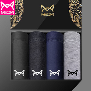 Miiow 猫人 男士棉质平角内裤 3条 多款多码可选19.9元包邮（需领券）