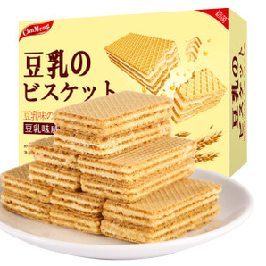 初萌 日式豆乳威化饼干零食 共48枚 