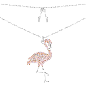 黑卡会员！apm MONACO JANVIER 系列 纯银镶粉色晶钻火烈鸟造型项链
