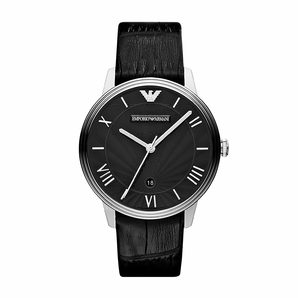 爆料有奖！Emporio Armani 男式石英不锈钢和皮革手表，颜色：黑色（型号：AR1611） prime到手约626.31元