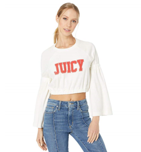 Juicy Couture Ruffle Sleeve Microterry  荷叶袖短款卫衣女