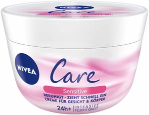 爆料有奖！NIVEA 妮维雅 NIVEA Care 乳霜, 适用于敏感肌肤, 快速吸收, 有静肤功效,3罐装 (3 x 200毫升) prime到手约91.01元