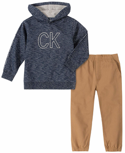 Calvin Klein 卡尔文·克莱恩 男童套头连帽卫衣裤子2件套 到手约160.8元
