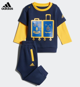 双12预售： adidas 阿迪达斯 婴童印花套装 151元包邮