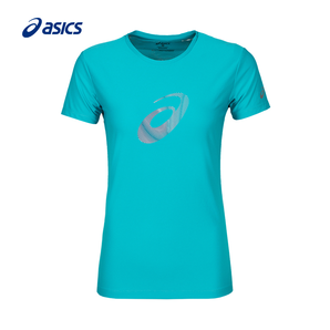双12预售！ ASICS 亚瑟士 155016-8098 女士印花短袖透气舒适运动T恤