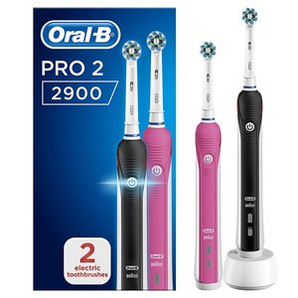 中亚Prime会员、历史低价： BRAUN 博朗 Oral-B 欧乐-B Pro 2 2900 3D智能电动牙刷 2支装