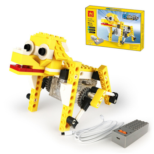 万格diy电动动物机械积木1201小狗299元包邮需用券