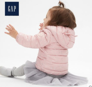 双12预告： Gap 婴儿可爱熊耳连帽棉服