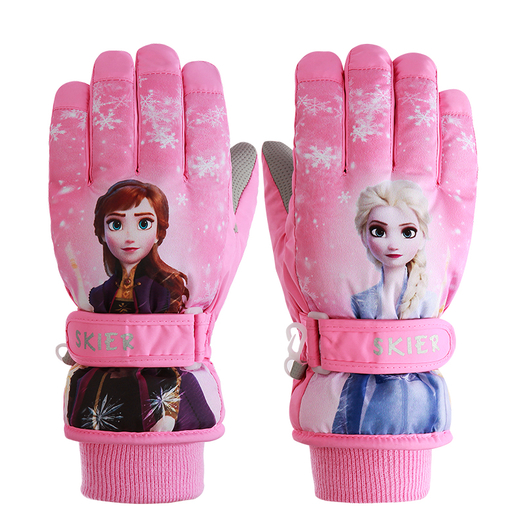 冰雪奇缘2公主女童冬五指保暖防水卡通手套