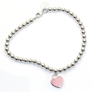 Tiffany&Co 蒂芙尼 粉色心形珐琅珠式手链 30978811  含税到手约￥918
