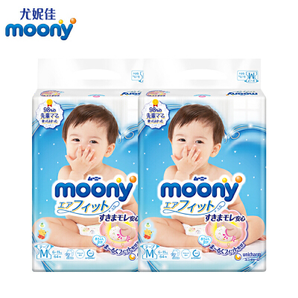 moony 尤妮佳 婴儿纸尿裤 M64片 *4件 256元包邮（合64元/件）