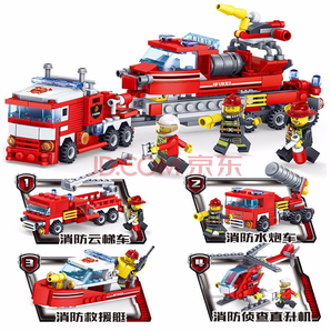 KAZI 开智 城市消防系列 80512 4合1消防中队 29.61元包邮（需用券）