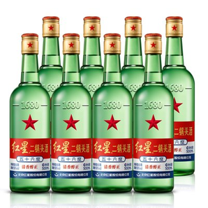 RED STAR 红星 二锅头酒 56度 白酒 500ml*8瓶 88元包邮