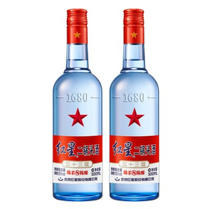 RED STAR 红星 二锅头酒 八年陈酿 53度 500ml*2瓶 *2件 97.2元包邮（需拼购）