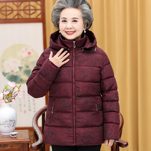 中老年人女冬装棉袄60-70岁80妈妈老人衣服奶奶羽绒棉衣太太外套