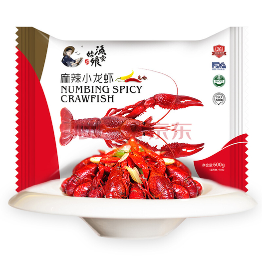 渔家姑娘洞庭湖麻辣小龙虾46钱中号净虾500g