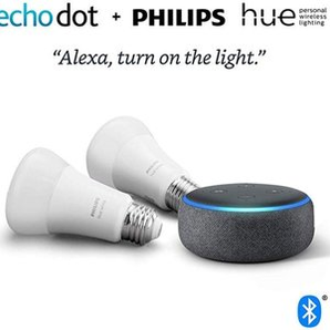 Echo Dot 3代 + 2x Philips Hue 智能灯泡套装