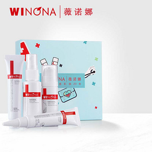  WINONA 薇诺娜 敏感肌肤护理 4件套（洁面乳15g+润肤水15g+特护霜15g+防晒霜15g） 99元包邮（需用券）