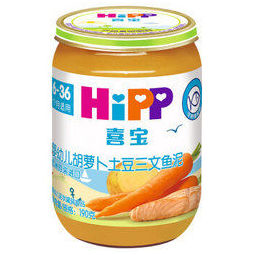 HiPP 喜宝 婴幼儿有机果泥 190g 三文鱼胡萝卜土豆味
