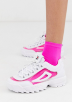 UK4码起！Fila Disruptor II trainers in clear white 女士运动鞋