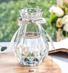 乐之沭 水培玻璃花瓶 透明 15cm 3.7元包邮