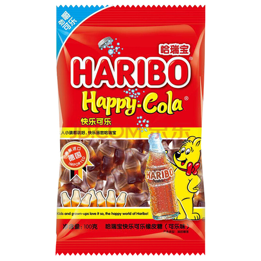 德国进口哈瑞宝haribo快乐可乐橡皮糖儿童水果糖果汁软糖网红qq糖婚庆