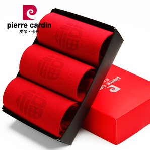 Pierre Cardin 皮尔卡丹 男女本命年鼠年红袜子*3 29元包邮（需用券）