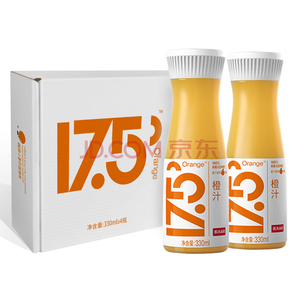 农夫山泉17.5°NFC鲜橙汁 100%果汁 礼盒装330ml*4瓶