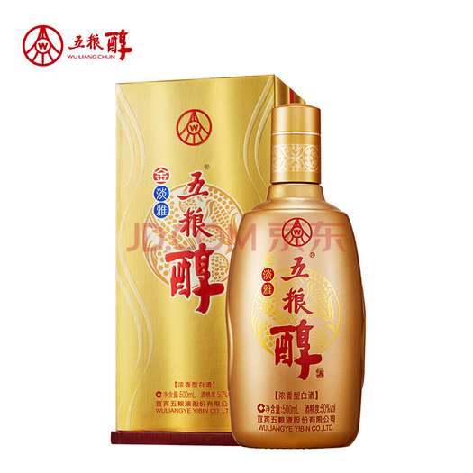 五粮液 股份有限公司 五粮醇 金淡雅(升级版) 50度浓香型白酒 500ml单