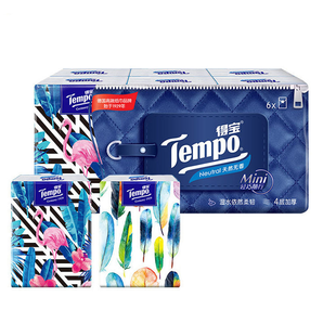 得宝(Tempo) Mini系列 便携纸手帕4层5张*6包