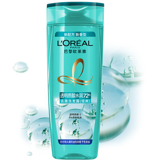 lorealparis巴黎欧莱雅透明质酸水润去屑洗发露倍爽200ml