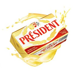 PRESIDENT 总统 发酵型动物淡味黄油块 200g
