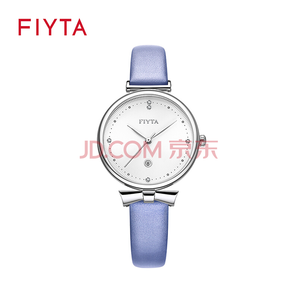 飞亚达(FIYTA)手表 女士防水白盘浅紫色皮带石英女表 DL851006.WWZ