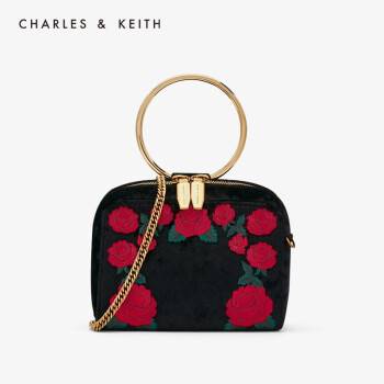 CHARLES & KEITH CK2-80700661 派对风浪漫玫瑰迷你单肩包