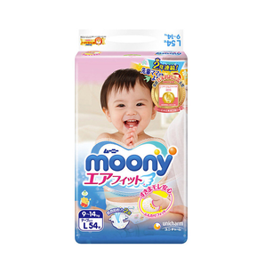 moony 尤妮佳 婴儿纸尿裤 L54片 