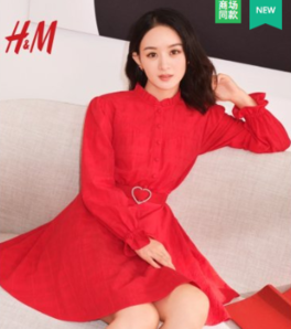 H&M 0815582 女士泡泡袖连衣裙 74元（需用券）