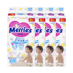 Merries 妙而舒 婴儿纸尿裤 L54片4包装
