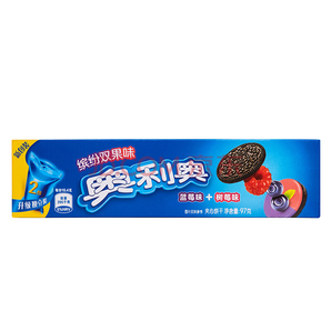 Oreo 奥利奥 缤纷双果味夹心饼干 蓝莓味+树莓味 97g *3件 13.65元（3件7折）