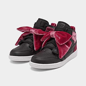 Air Jordan 1 Mid Bow 女童款篮球鞋 粉丝绒缎带  