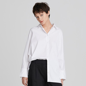 考拉工厂店 女式高支高密棉混纺长袖衬衫